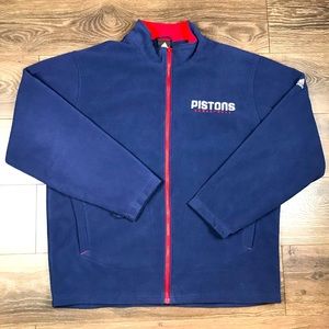 adidas Detroit Pistons Eastern NBA Mens Vintage Full Zip Fleece Sweater Size XL